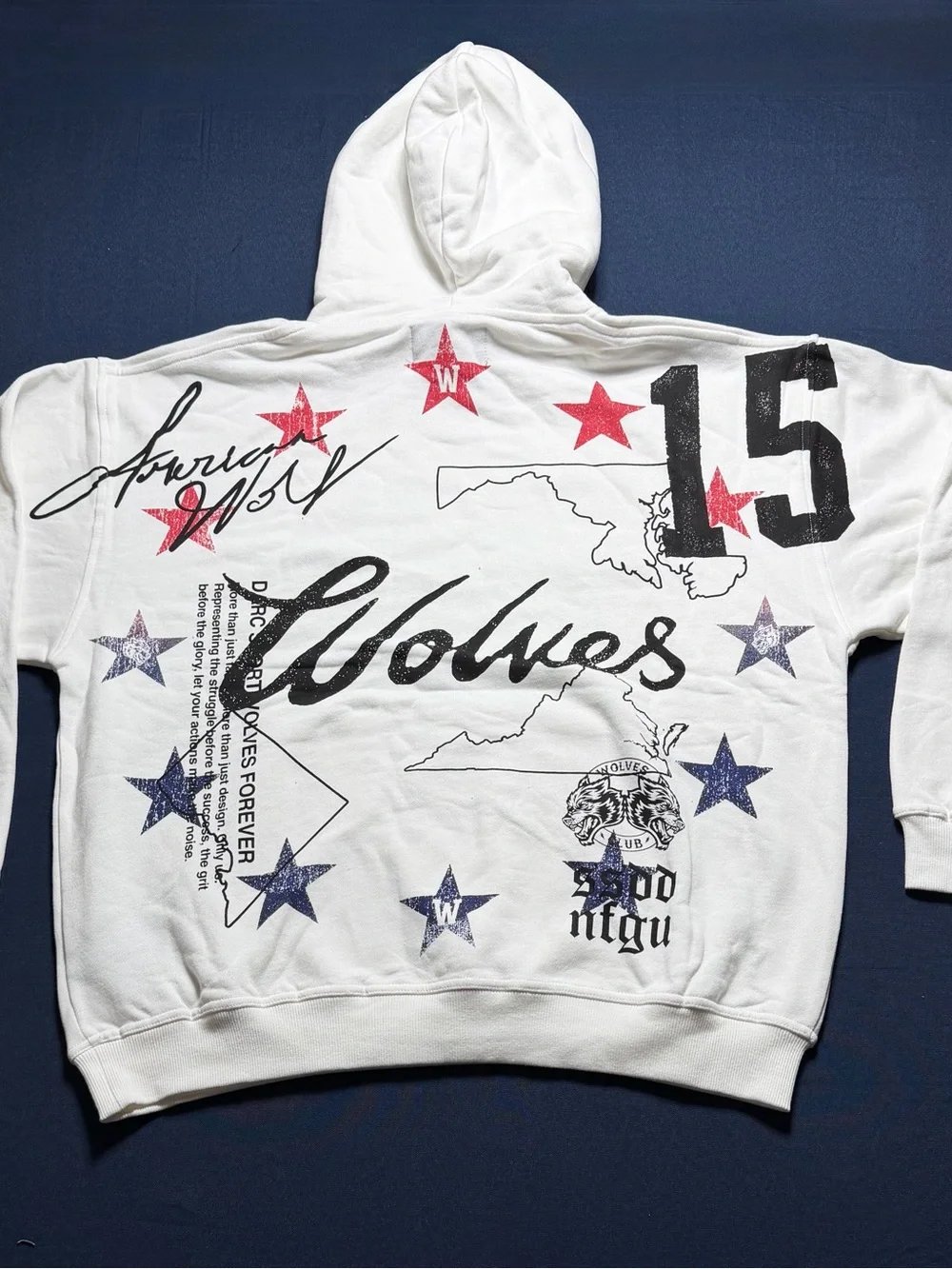 NWT Cotton Blend L Darc Sport DMV Wolves Bishop Hoodie